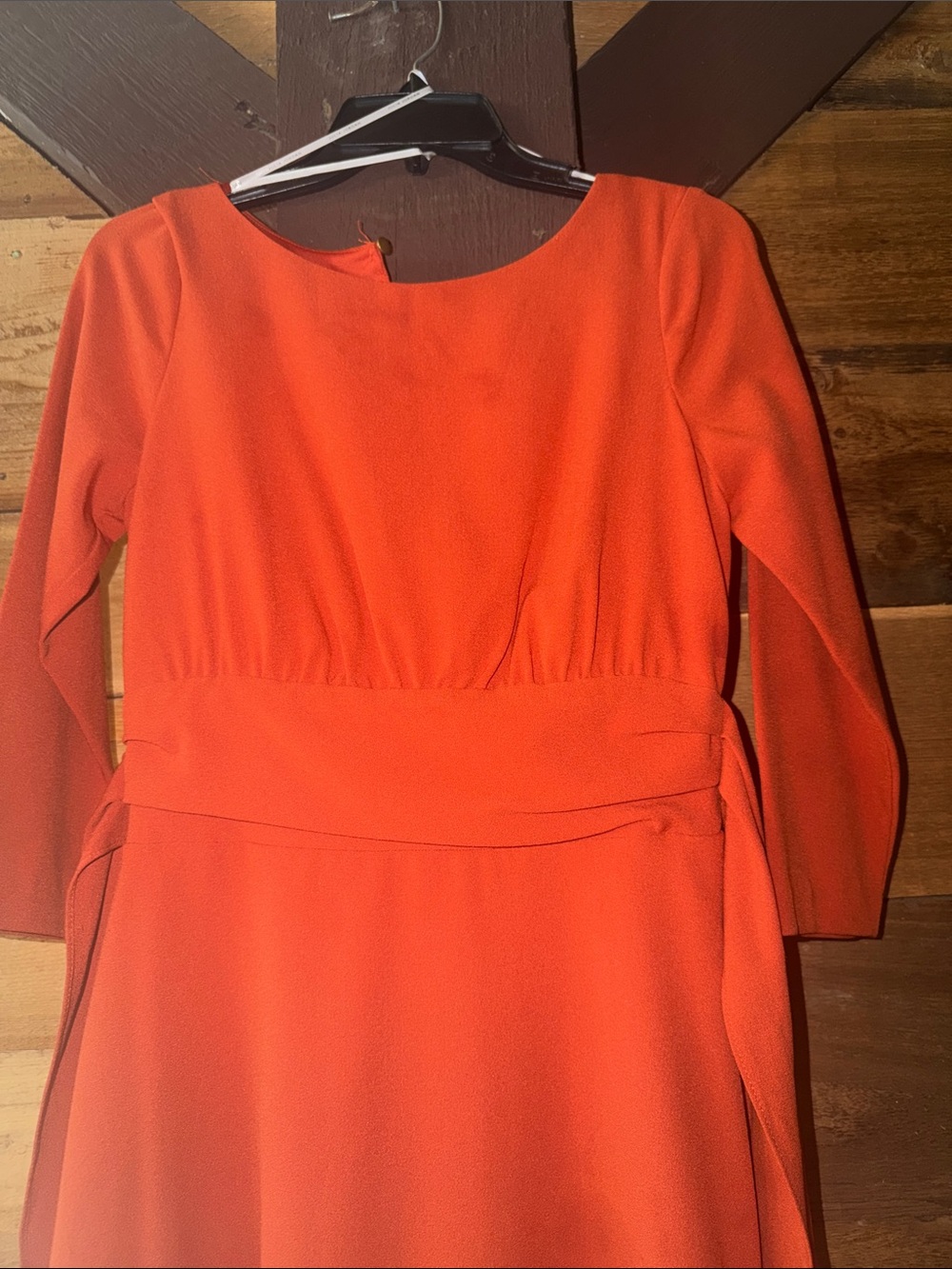 julia jordan Bright Orange Long-Sleeve Fit-and-Flare Dress